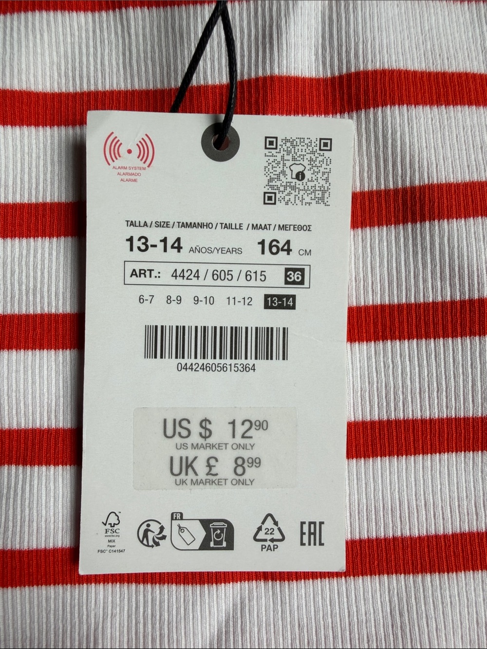 Zara Ribbed Tank Tops 3 in 1- White, Black & Red Stripe - Picture 5 of 5